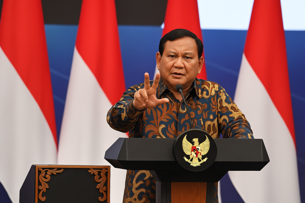 Presiden Prabowo Subianto menyampaikan pidato di Kongres IV TIDAR 2025